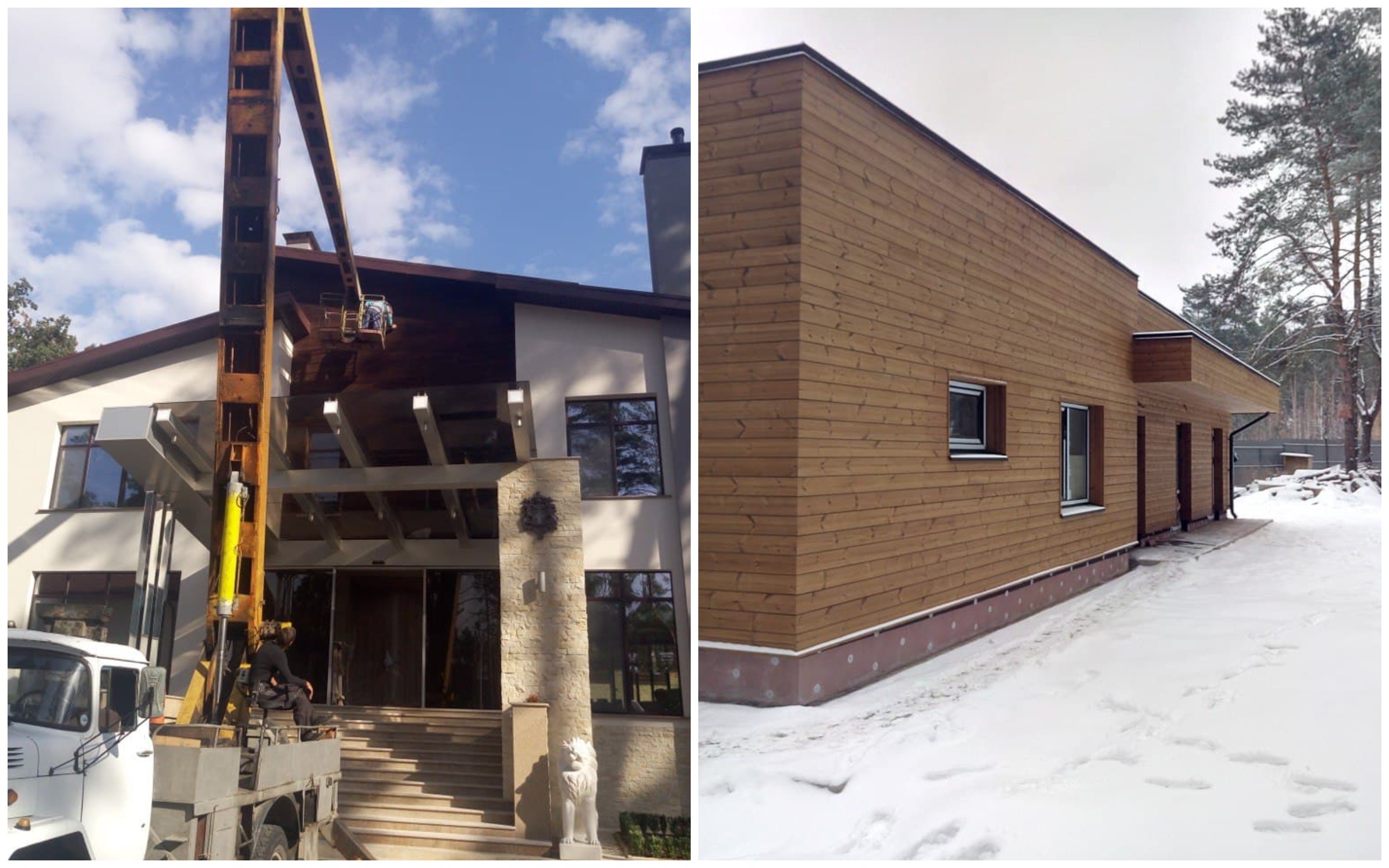 Облицовка фасада из термодревесины